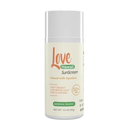 Love Hawaii Sunscreen with Squalane bottle